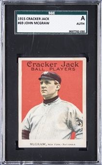 1915 Cracker Jack #69 John McGraw - SGC Authentic